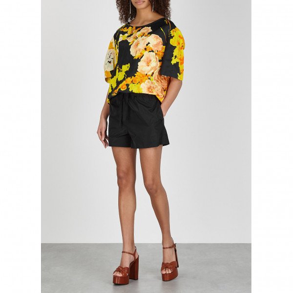 DRIES VAN NOTEN Floral Print Satin Top