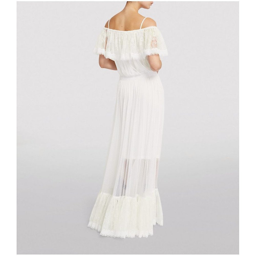 Paco Rabanne Lace Off-The-Shoulder Maxi Dress