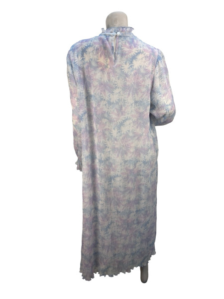 Ganni Sheer Crinkled Pastel Print Dress