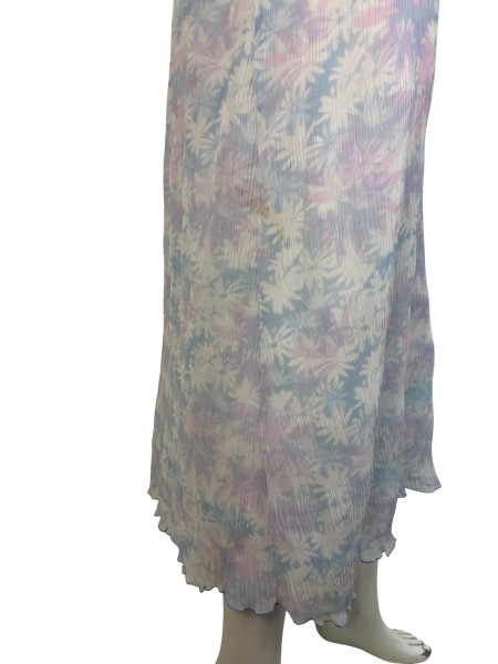 Ganni Sheer Crinkled Pastel Print Dress