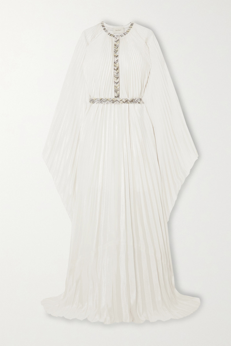 Sem Sem Satin Plissé<br>
Crystal Embellished Kaftan<br>
Gown