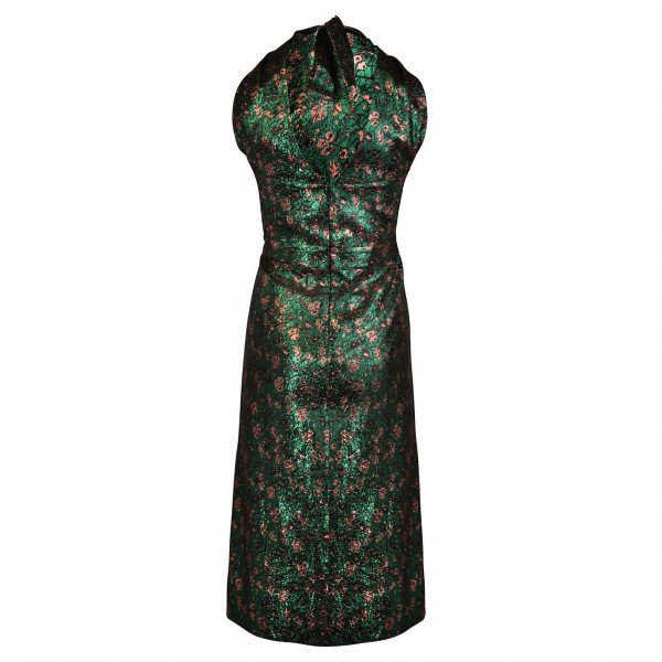 PRADA Floral Jacquard Halter Dress