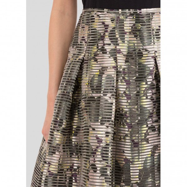 Erdem Pleated Pattern-Print A-Line Skirt