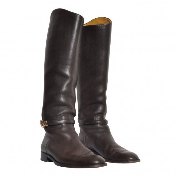 Gucci Leather Riding Boots