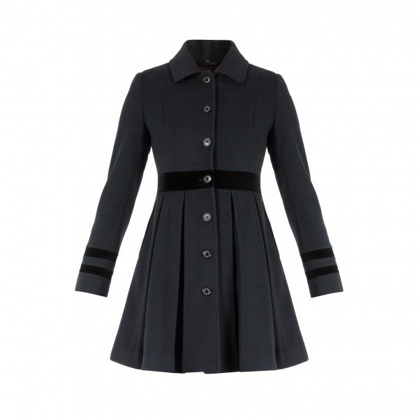 Loveless Velvet-Trimmed Wool Coat