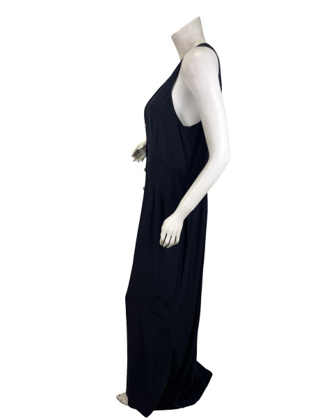 CHANEL Navy Sleeveless Dress – Gold Button Detail