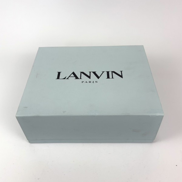 Lanvin Curved Heel Suede Strappy Sandals