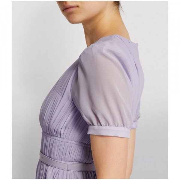 Self-Portrait Chiffon Pleated Midi Dress