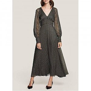 Rent Buy Paskal Sheer Polka-Dot Flocked Tulle Midi Dress