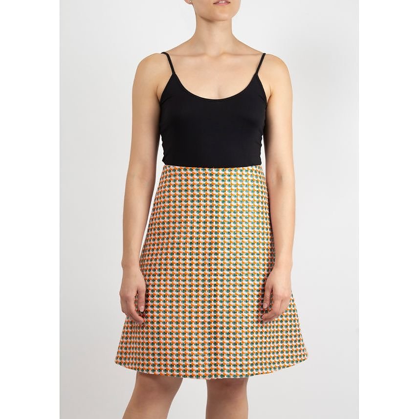 Carven A Line Check Patterned Skirt