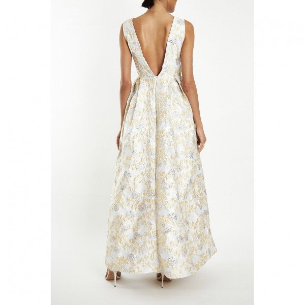 True Decadence Metallic Brocade Maxi Dress