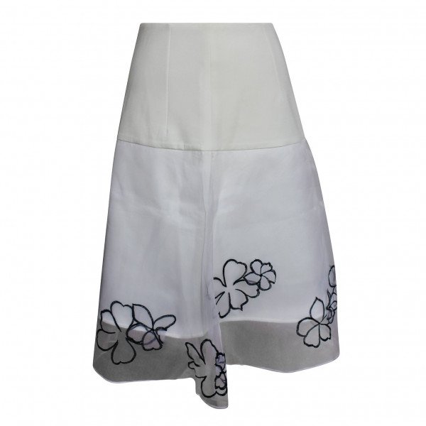 Eudon Choi Floral Appliqué Organza Skirt