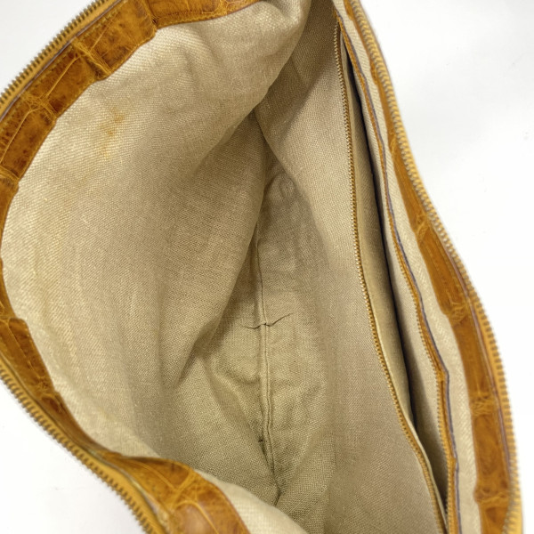 Gucci Alligator Ostrich Pelham Shoulder Bag in Brown