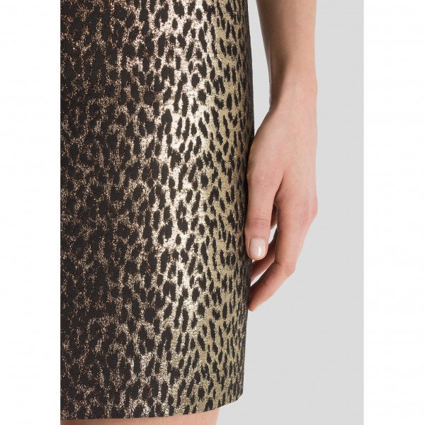 Saint Laurent Metallic Leopard Mini Skirt