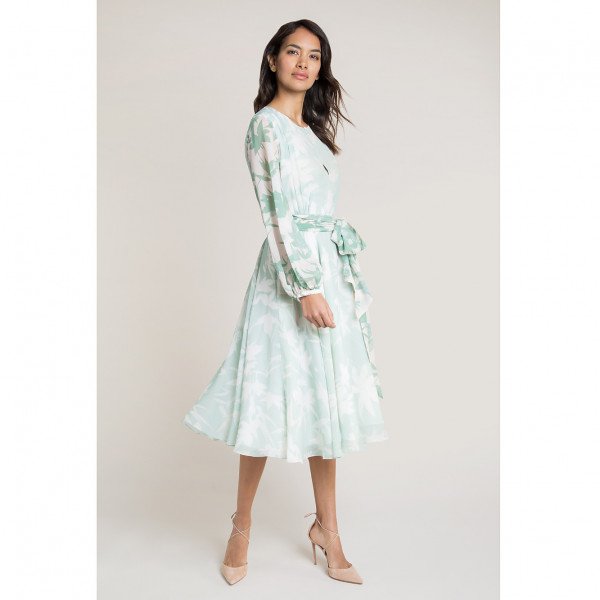 Beulah Nandita Duck Egg Shadow Midi Dress