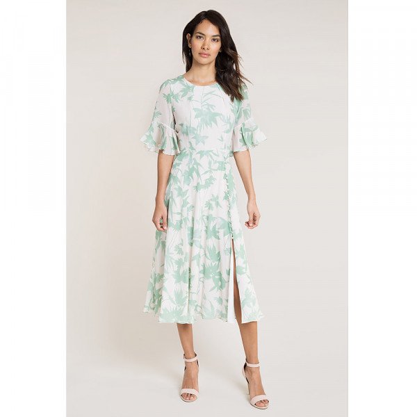Beulah Nandita Duck Egg Shadow Midi Dress