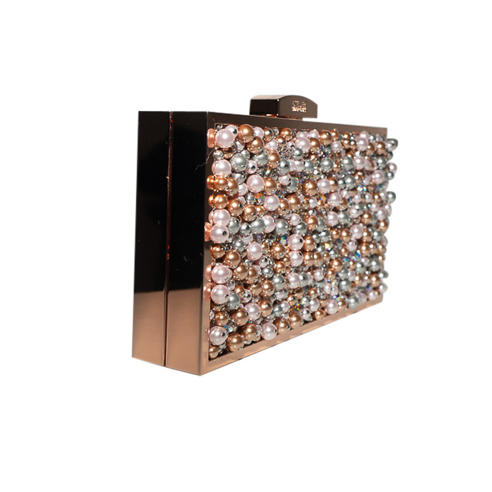 Atelier Swarovski Beaded Pearl Box Clutch