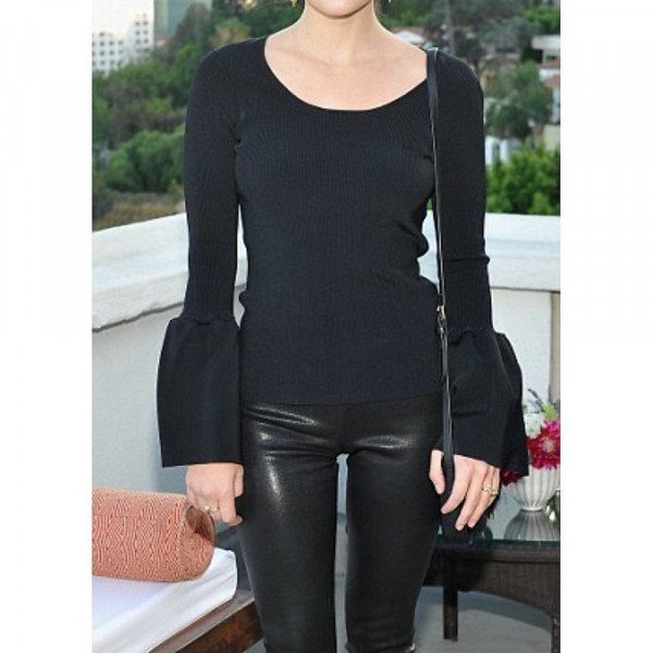 Elizabeth and James Willow Ribbed Bell Sleeve Top