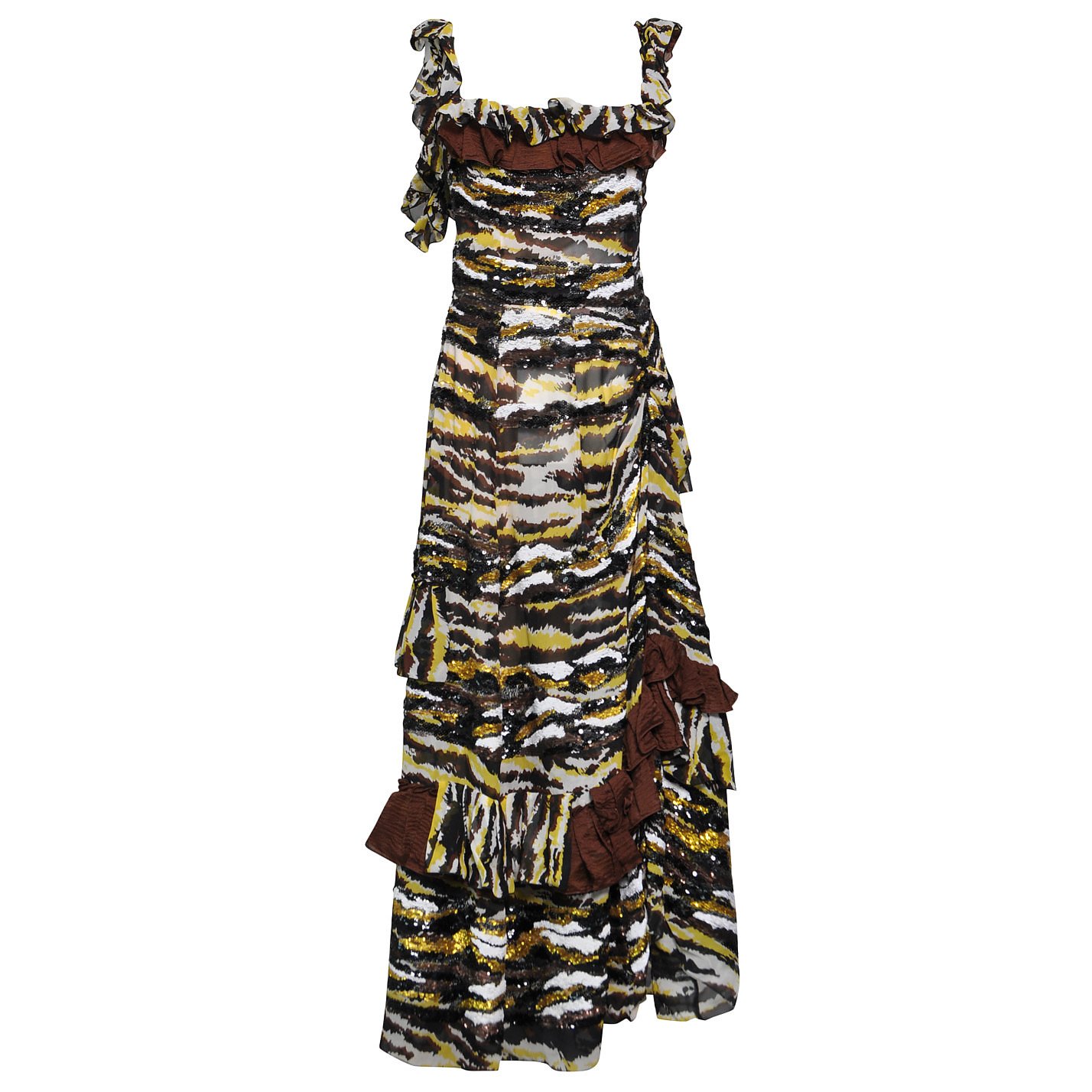 Missoni Sequin-Embellished Animal-Print Chiffon Dress