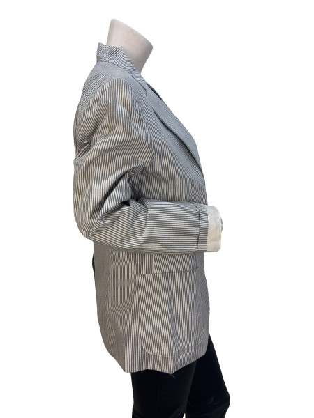 Ralph Lauren Striped Blue Cotton Blazer