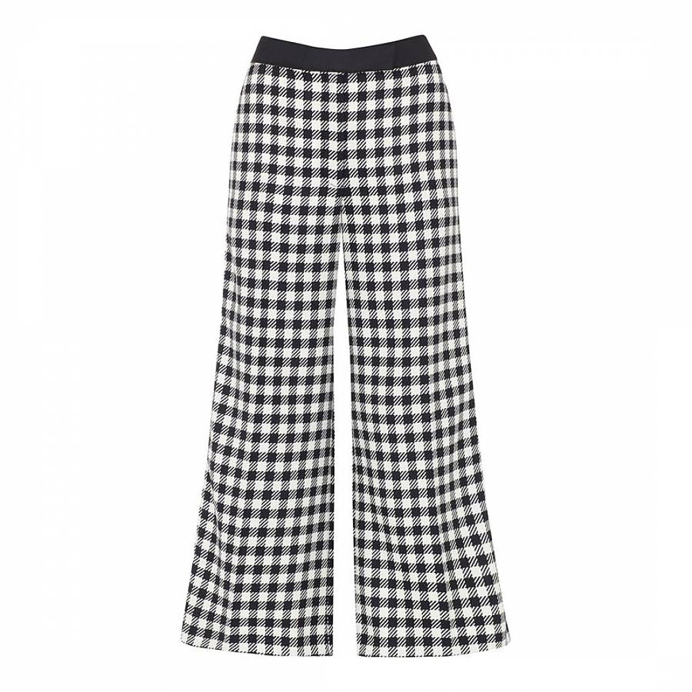 Amanda Wakeley Check Wide Culotte Trousers