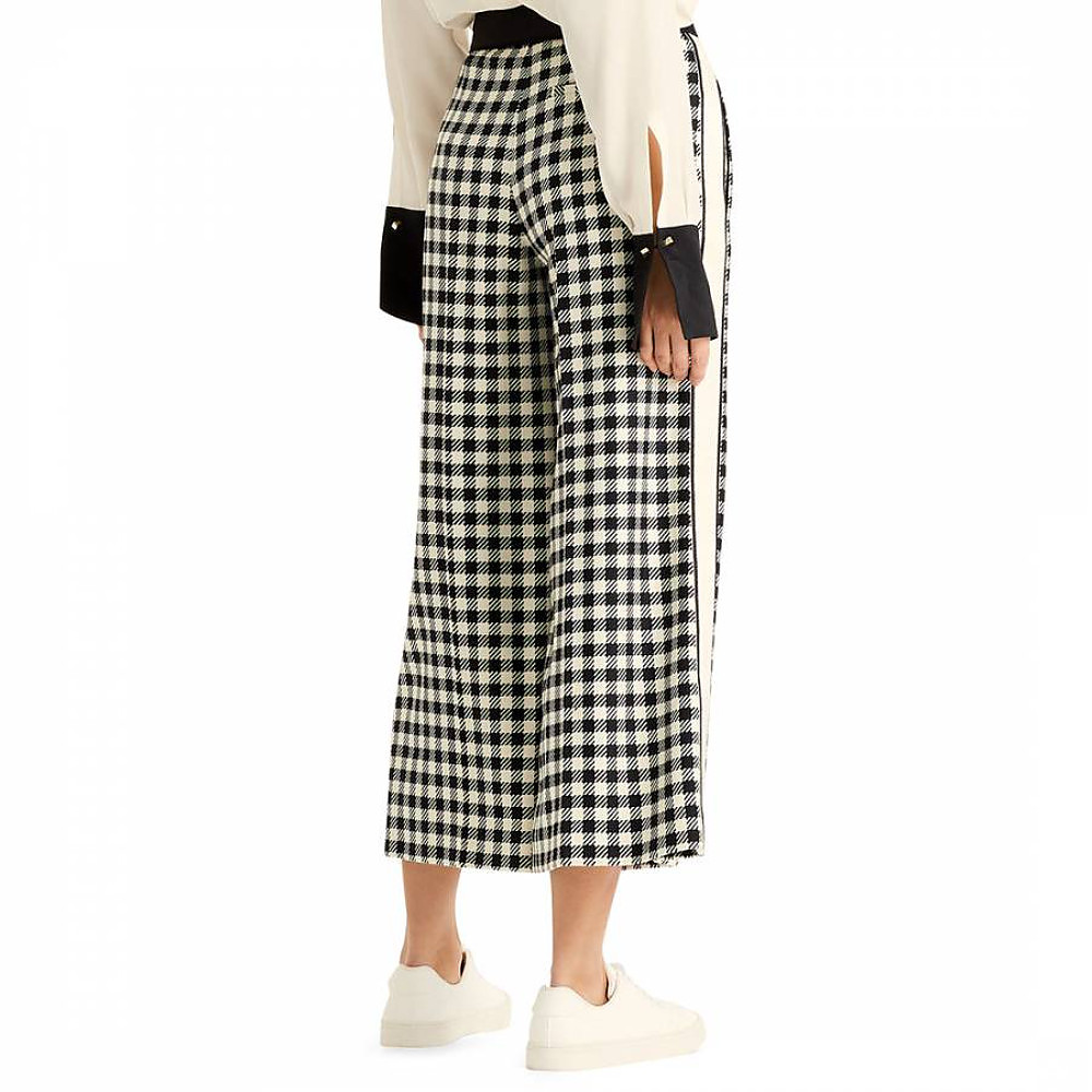 Amanda Wakeley Check Wide Culotte Trousers