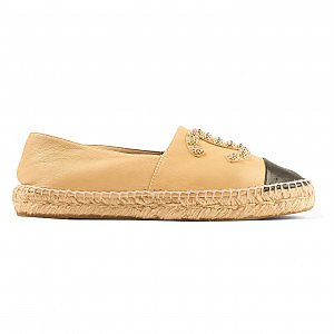 Shop authentic Chanel Lambskin Leather CC Espadrilles at revogue for just  USD 405.00