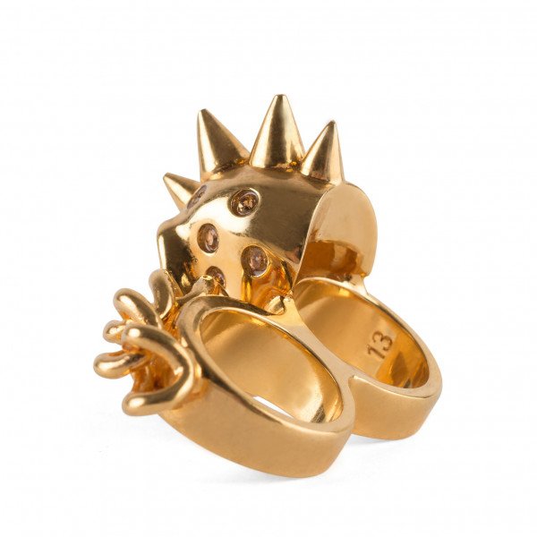 Alexander mcqueen double skull on sale ring