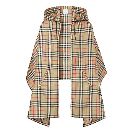Burberry Kids checked hooded cape - Neutrals