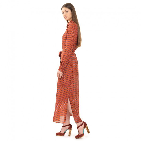 Dhela Long Patterned Shirt Dress