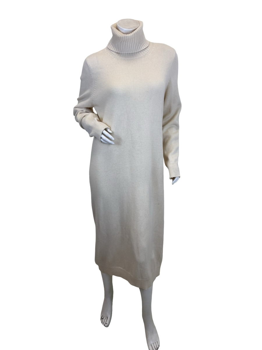 Max Mara Turtleneck Knit Dress - Neutral