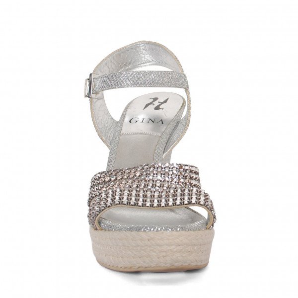 Gina Snoop Crystal-Embellished Wedge Sandals