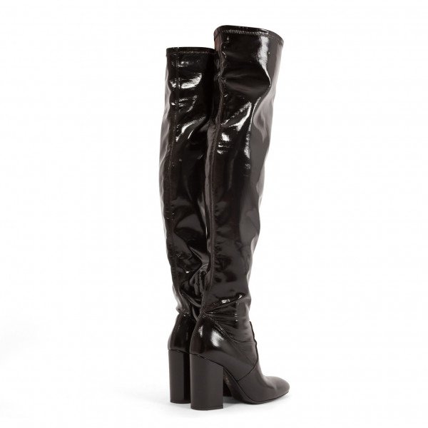 PINKO Patent Thigh High Boots