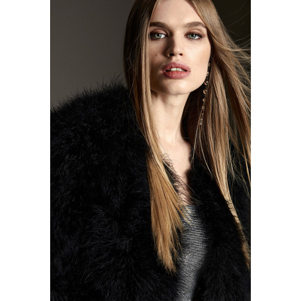 Karen Millen Feather Shrug Cropped Jacket