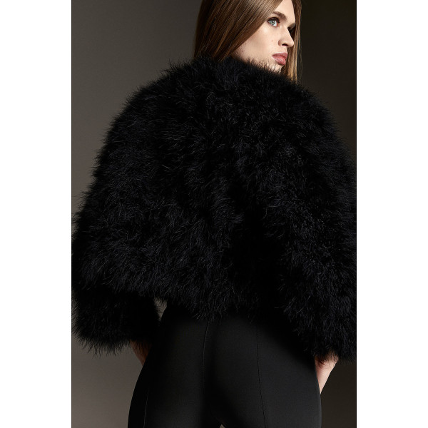 Karen Millen Feather Shrug Cropped Jacket