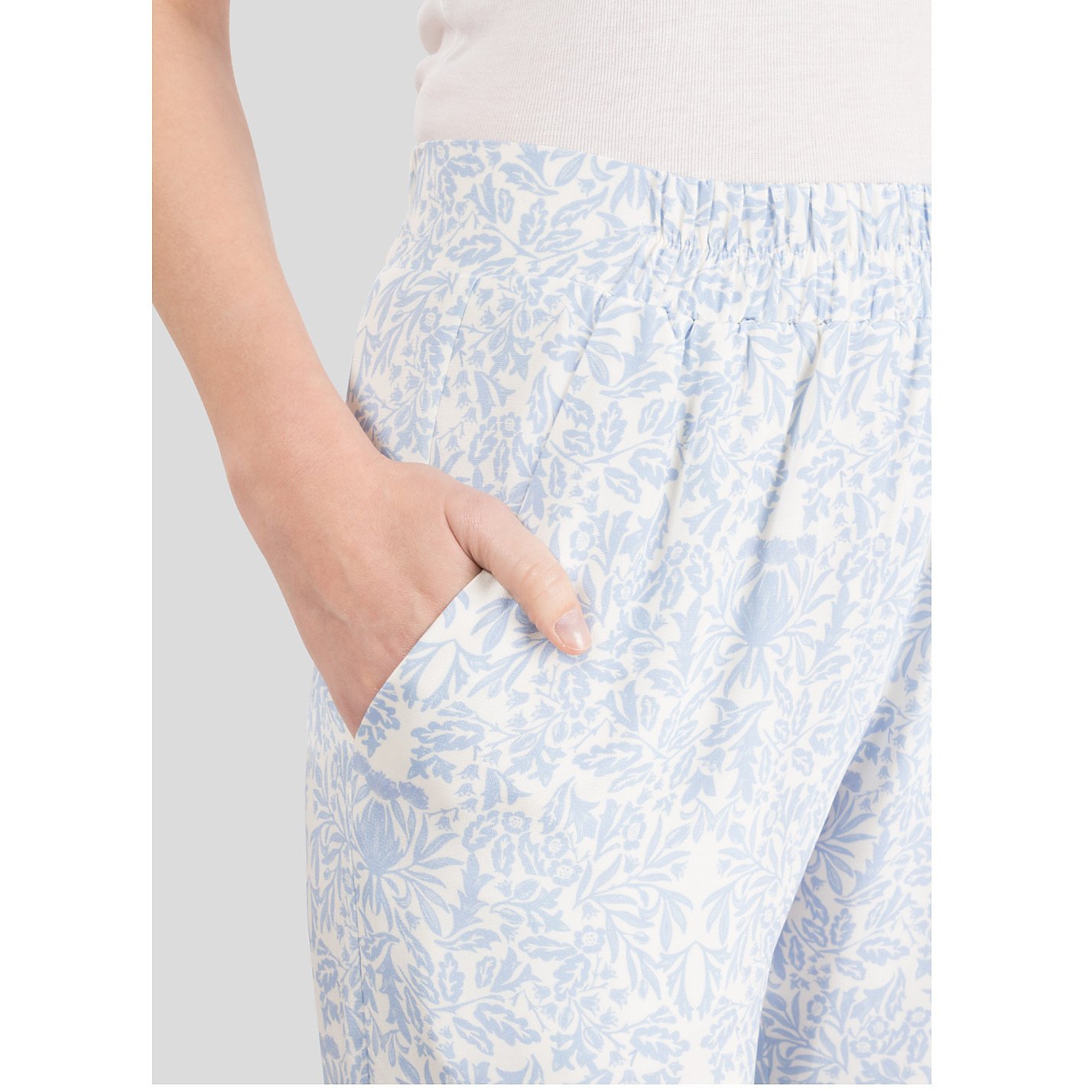 Mother of Pearl Printed Silk Harem Pants