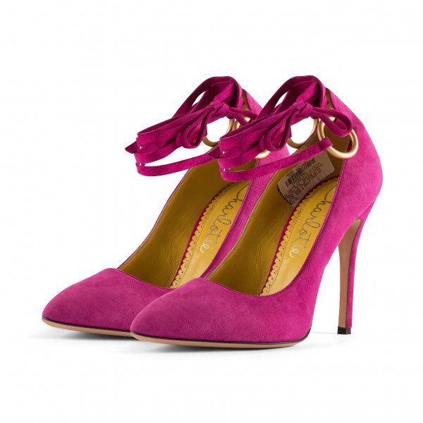 Charlotte Olympia Sabine Suede Wrap Pumps