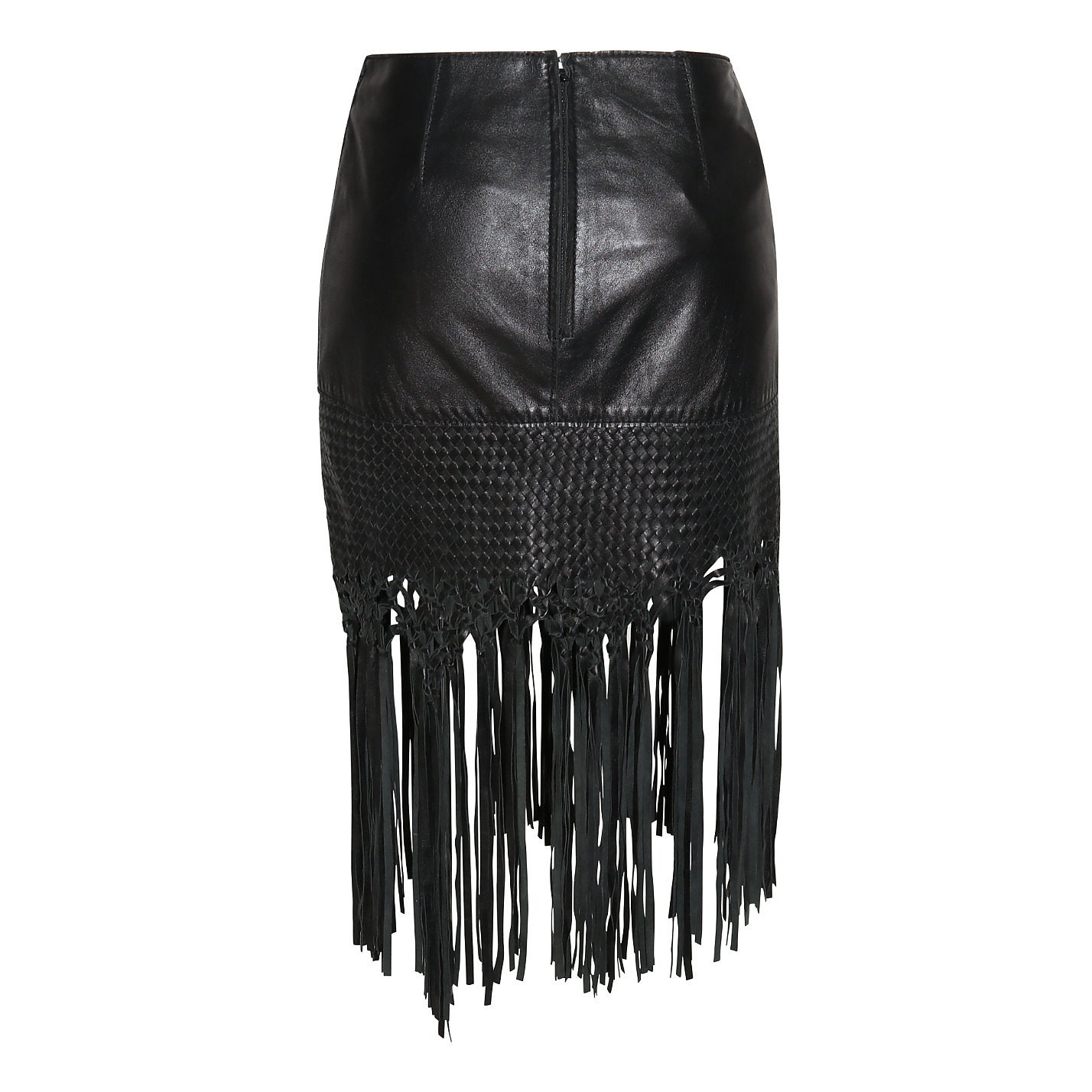 Vintage Leather Fringe Skirt