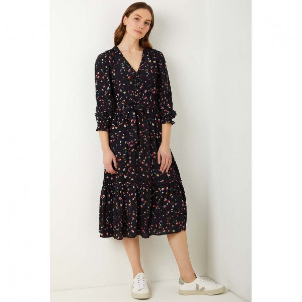 Wyse London Francine Floating Floral V-Neck Dress