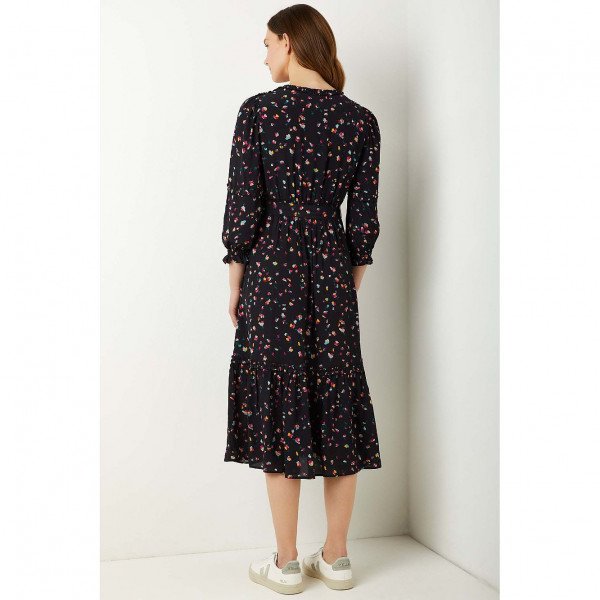 Wyse London Francine Floating Floral V-Neck Dress