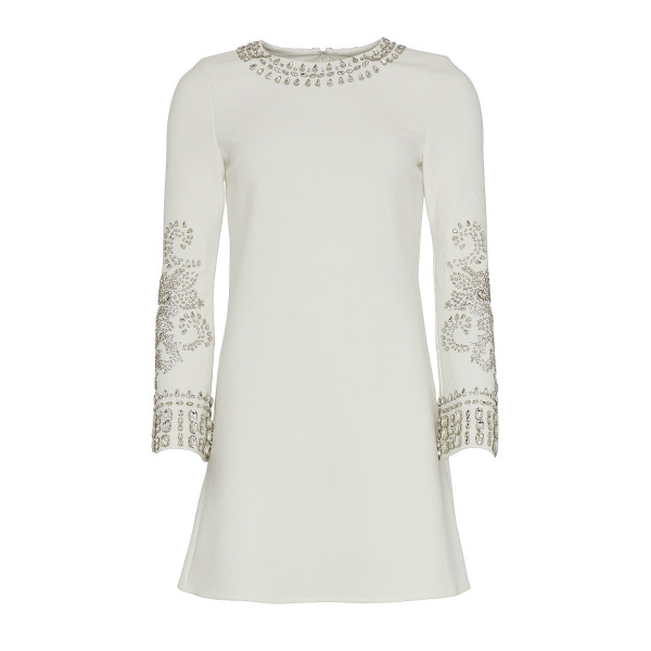 Karen Millen Embellished Detail Figure Form Crepe Mini Dress