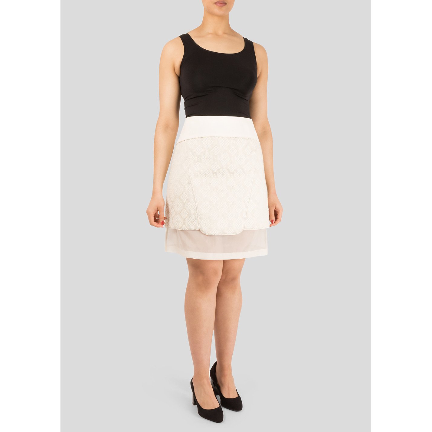 Tibi Sheer-Hem Woven Skirt