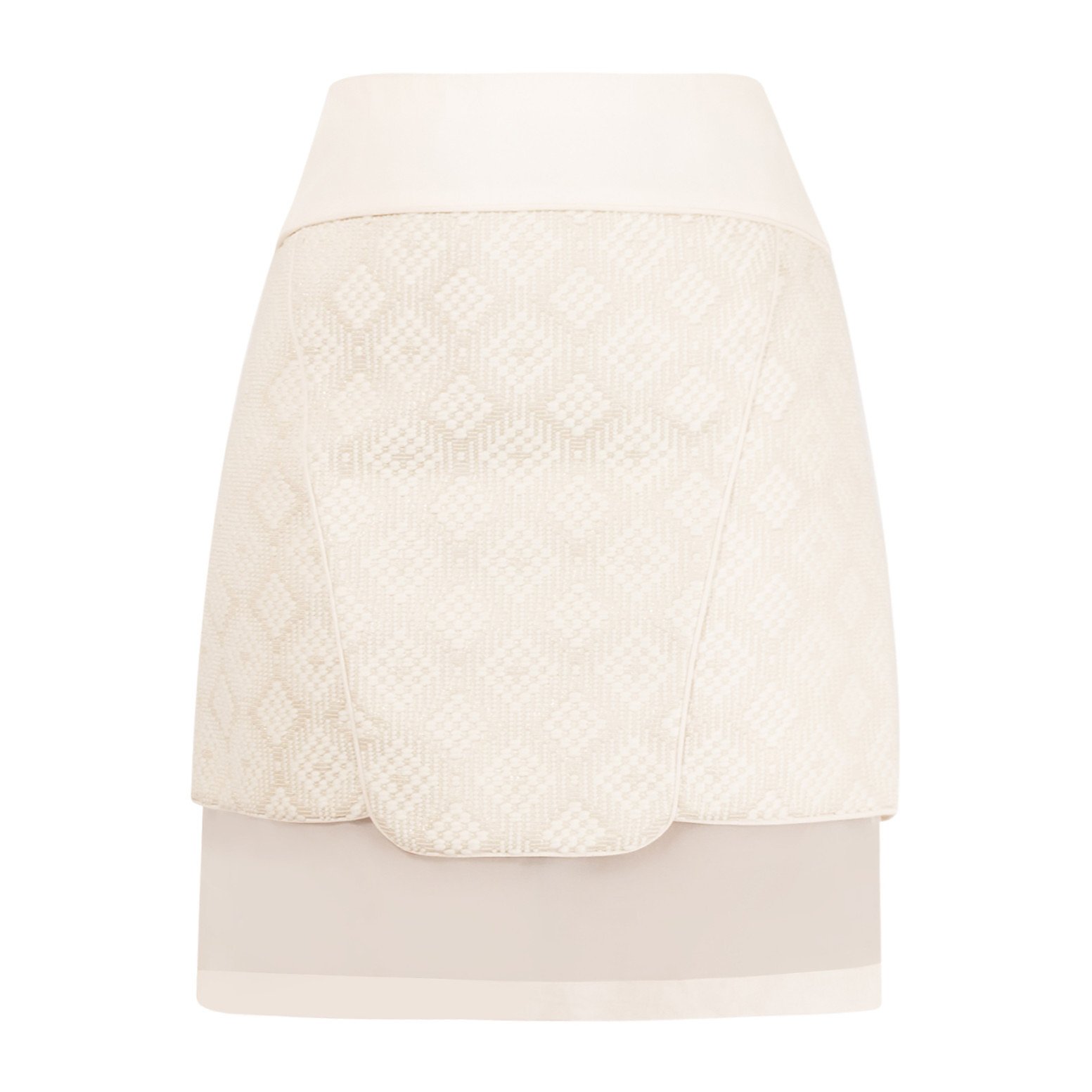Tibi Sheer-Hem Woven Skirt