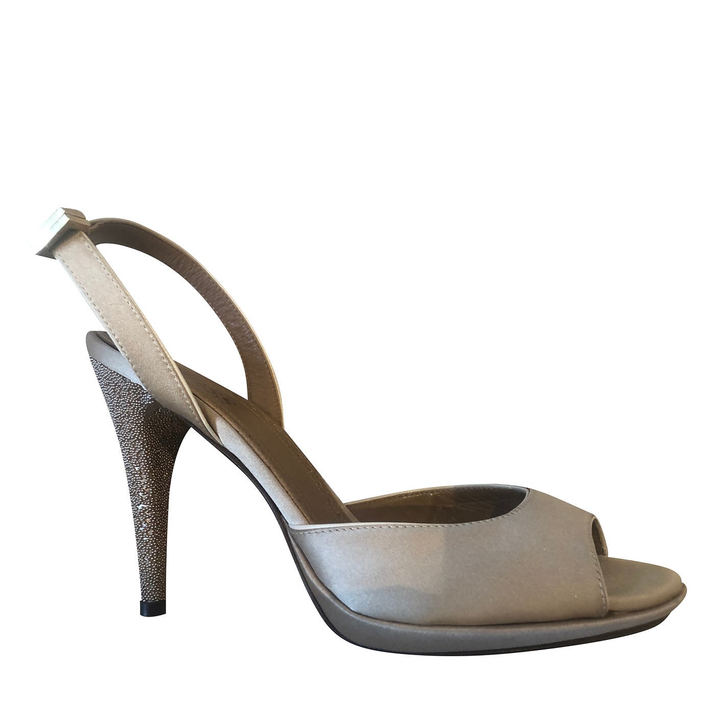 HUGO BOSS Satin Stiletto Pumps With Jewelled Heel