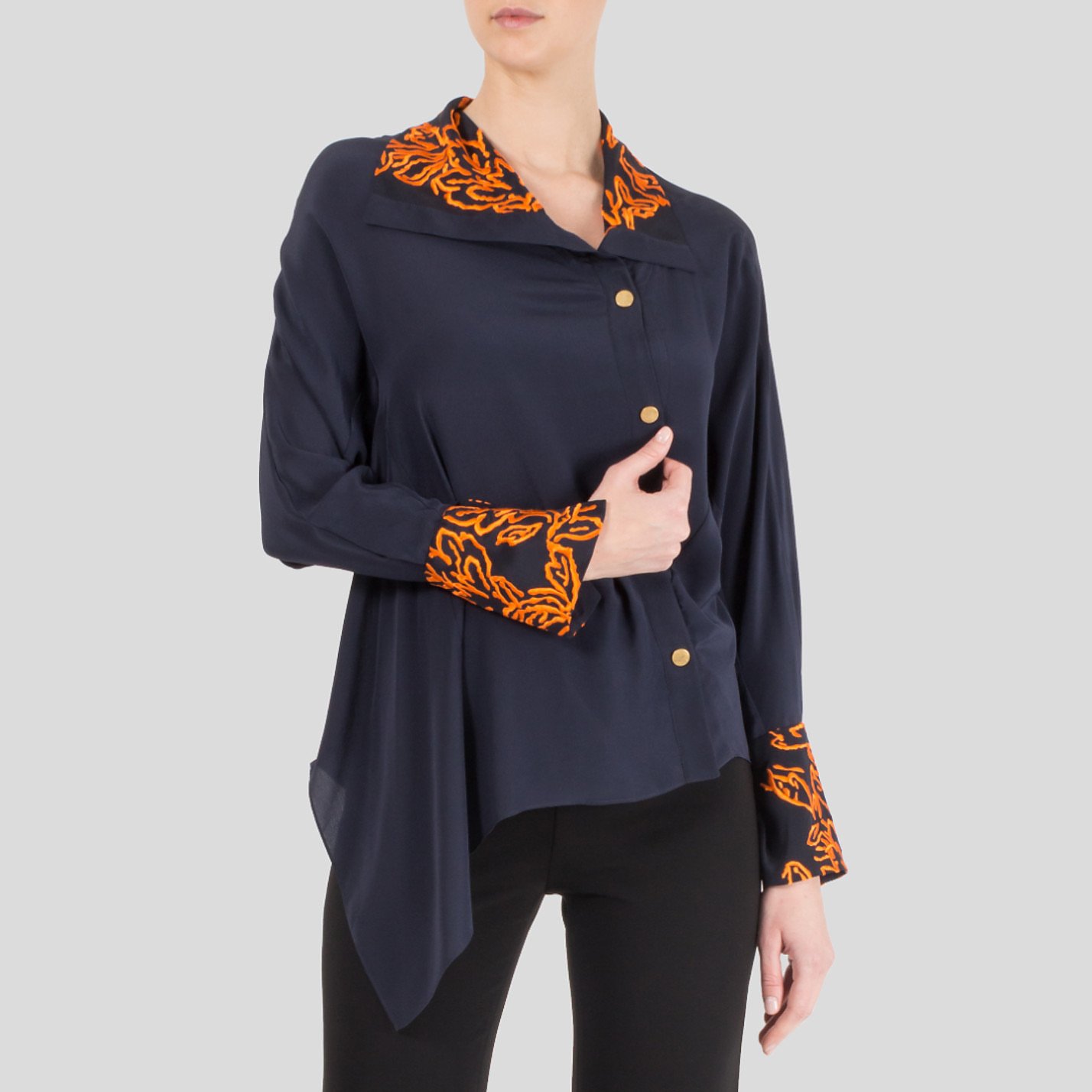 Peter Pilotto Embroidered Silk Blouse