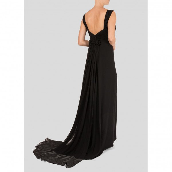 Oscar De La Renta Ruched Sleeveless Gown