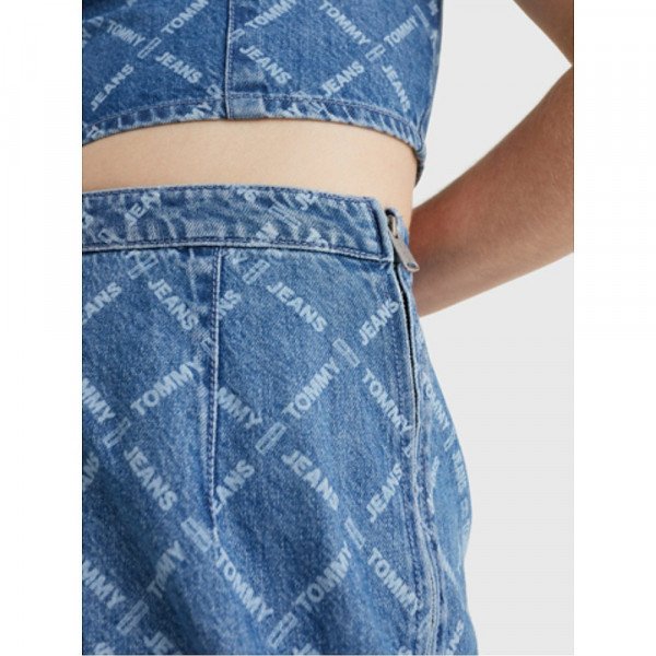 Tommy Hilfiger Monogram Denim Mini Skirt