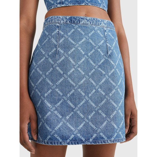 Tommy Hilfiger Monogram Denim Mini Skirt