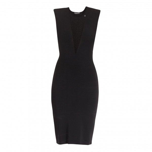 Alexander McQueen Deep V-Neck Fitted Dress