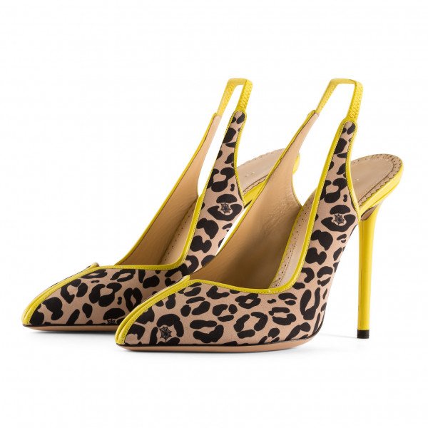 Charlotte Olympia Leopard Print Slingback Pumps